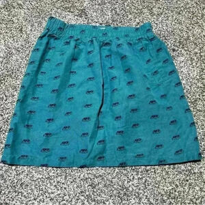 Loft Outlet Skirt Womens Petite Sp Green Mid Length Linen Blend Bottom